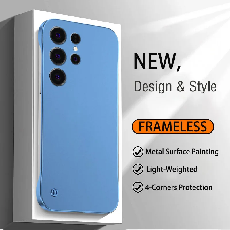 Ultra Thin Frameless Metal Surface Phone Case - Full Cover Premium Protection
