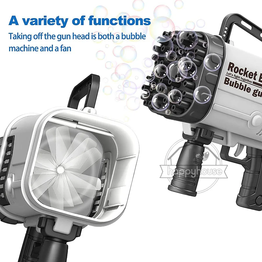 Gemdeck Giant Bubble Gun, 80 Holes Automatic Bubble Gun Rocket Launcher Gun  