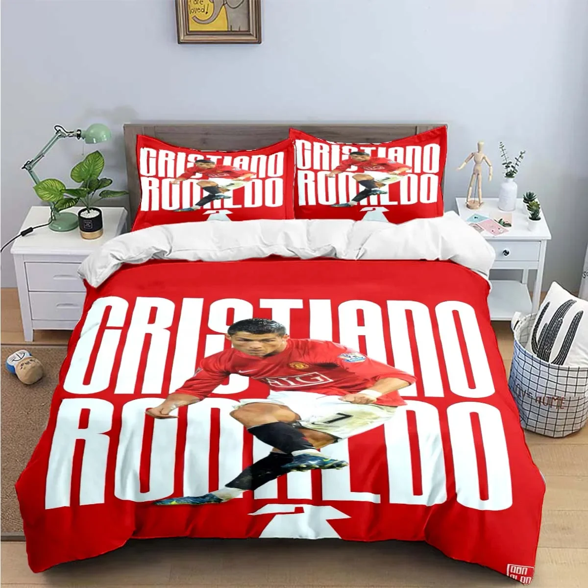 Fashion Football R-Ronaldo Digital Printing Bedding Set Duvet Cover Comforter Bed  Youth Kids Girl Boys Birthday Gift 4