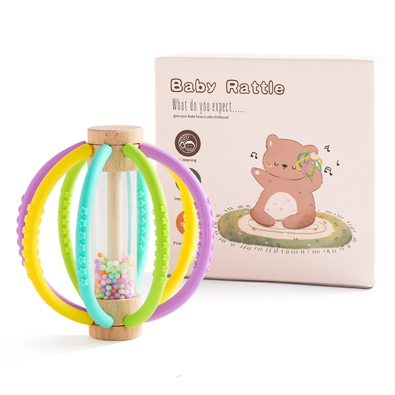 Early Education Toys Educational Toys Music Toys Musical Instrument Montessori Baby Rain Stick Rainbow Hourglass Rain Music Rattle Baby Educational Toy Silicone Teether Sensory Toys for Kids Gift