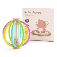 Montessori Baby Rain Stick Rainbow Hourglass Rain Music Rattle Baby Educational Toy Silicone Teether Sensory Toys for Kids Gift 1