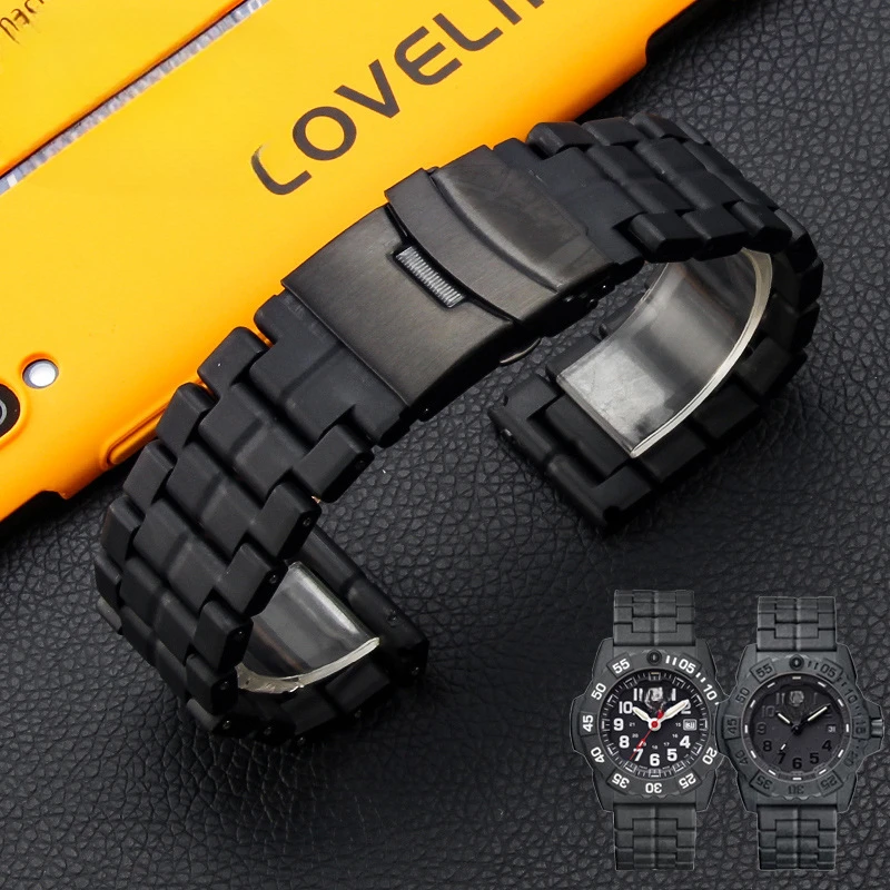 

For Luminox Carbon Fibre Water Resistant Strap Men's High Quality Plastic Sports Watch Band Interface Width 23mm