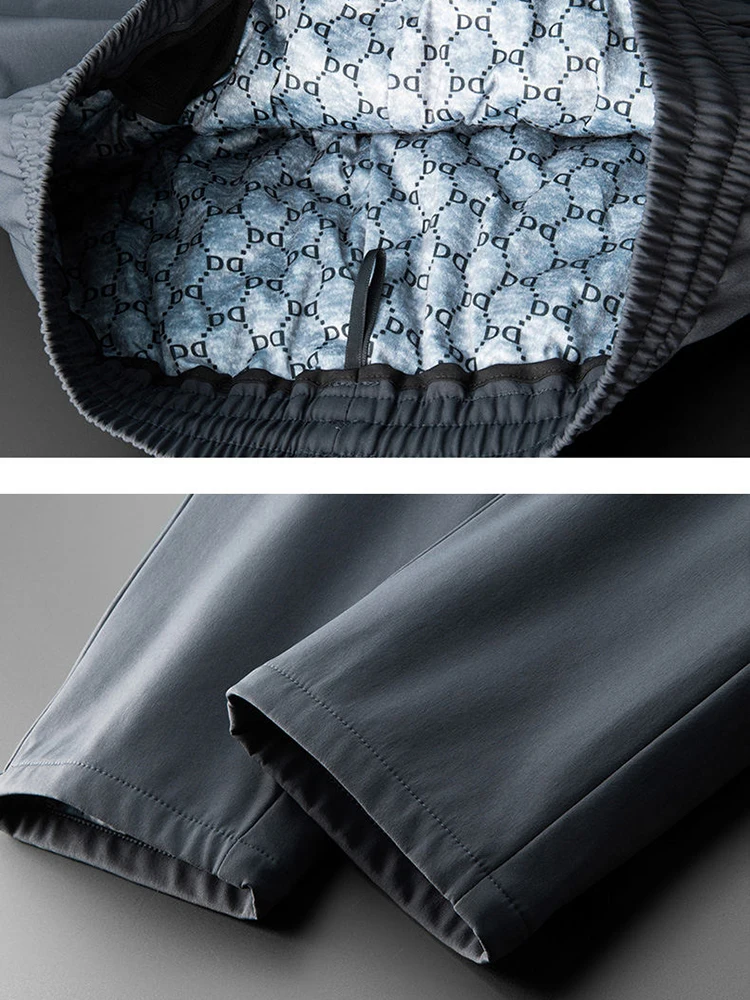 Men's Goose Down Pants 2025 Winter Elastic Waist Outer Wear Cold-proof Casual Down Pants New Thickened Warm Straight