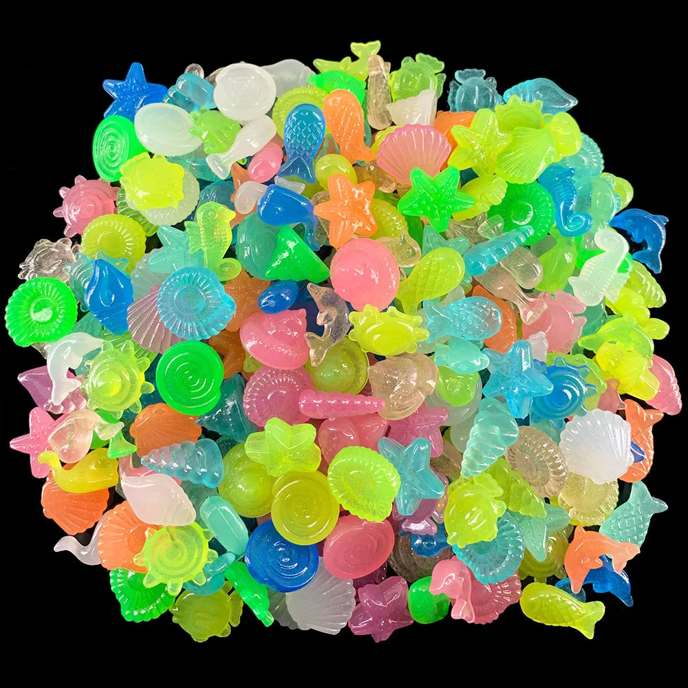 Luminous Glowing Small Stones 50/100pcs Shell Starfish Star For Table FishTank Garden