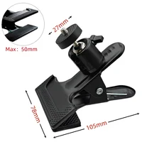 Metal Clamp Clip Alloy Flash Tripod Hoder Desktop Streaming 360 Swivel Ball-Head 1/4" Screw for Phone Gopro Dji Action Camera - Image 4