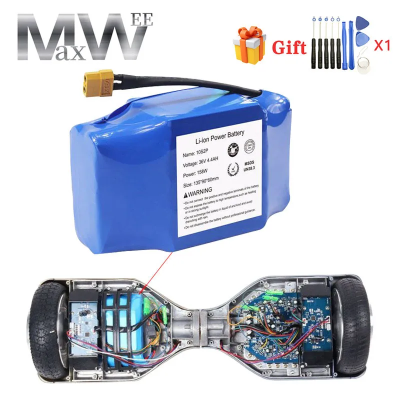 

4400/6800/7800mAh 36V Rechargeable Li-ion Battery Pack Lithium Ion Cell For Electric Self Balance Scooter Hoverboard Unicycle