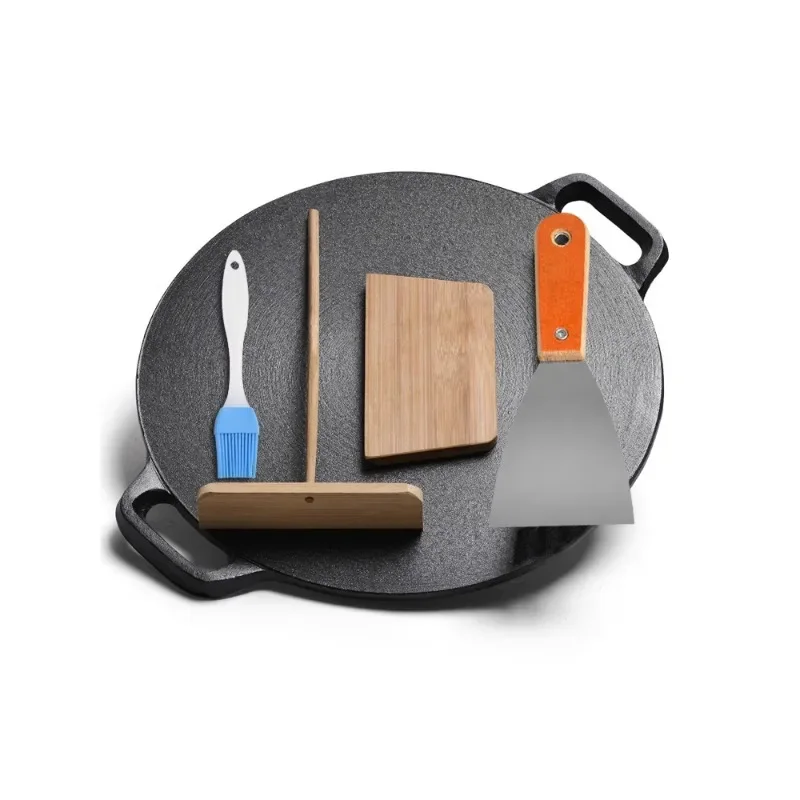 

Germany Shuanglian cast iron pancake pan flat pancake pan iron plate hammer gas stove pancake fruit stall tool