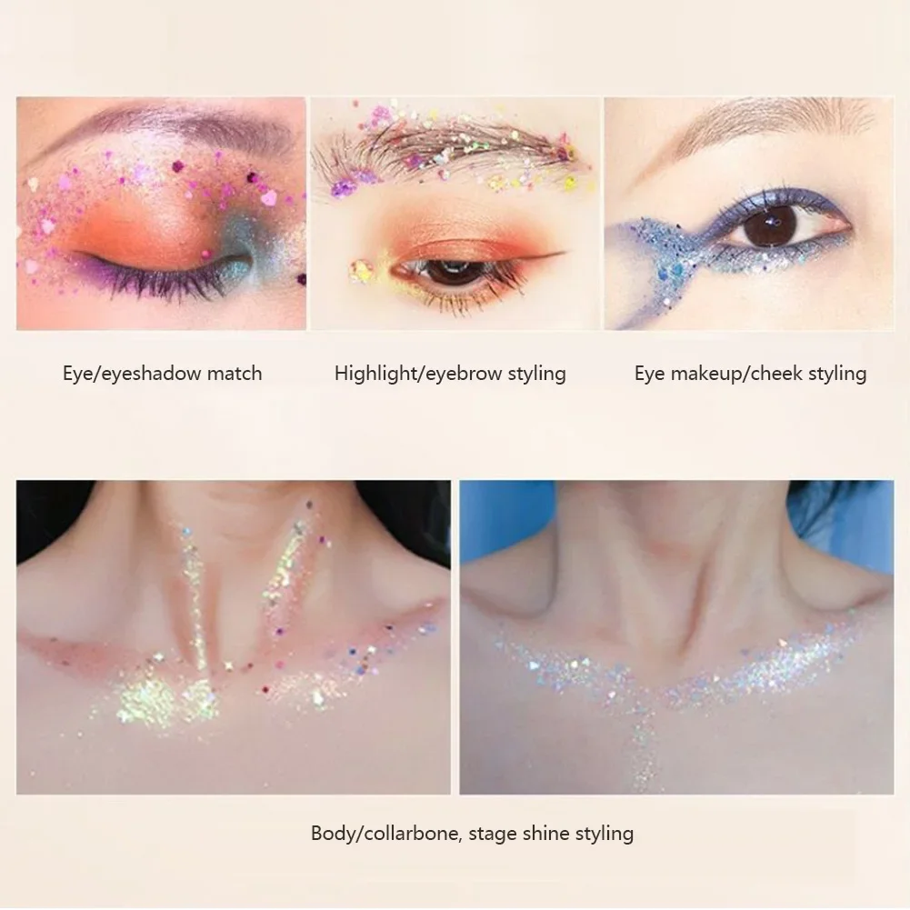 Sequined Gel Eyeshadow Glitter Palette Diamond Eye Makeup Hair Body Face Art Loose Sequins Cream gliter for eyes body shimmer 4