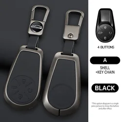 Deluxe Car Key Fob Protector with Keychain Attachment (Black keychain)