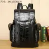 New Crocodile Belly Pattern Large Capacity Travel Backpack Female Genuine Leather High Men's Bag Trendy Males Bags For Teenagers 1