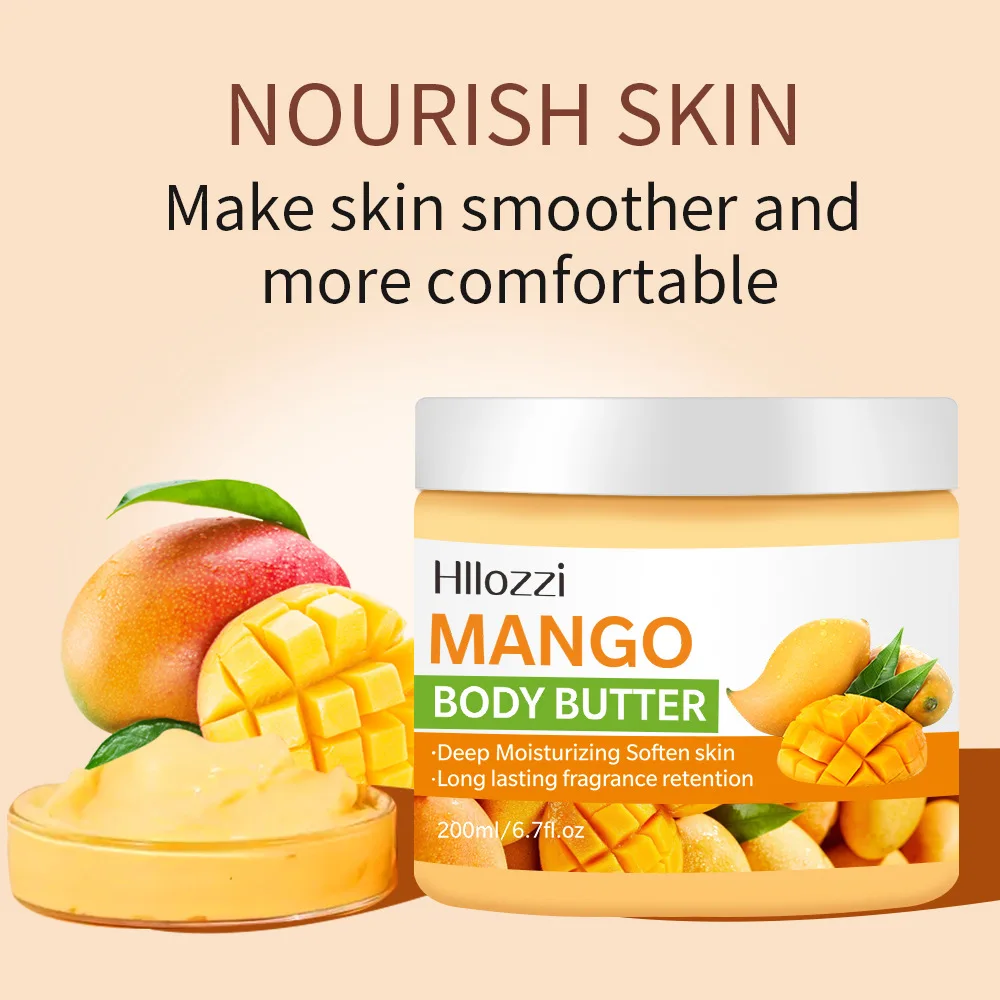 200ml High Moisturizing Body Butter Cream Coconut Mango Flavor Body Cream Moisturizing and Nourishing Body Repair Cream 4