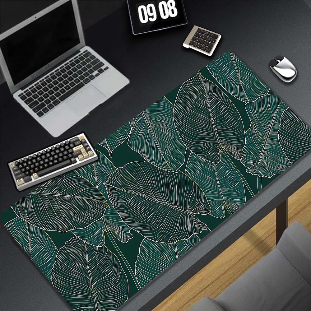 

Tropical Leaves Plant Game Mouse Pad Gaming Mousepad Table Pads Deskmat Gamer 900x400 XL Mouse Mat Keyboard Mats Green Mause Pad