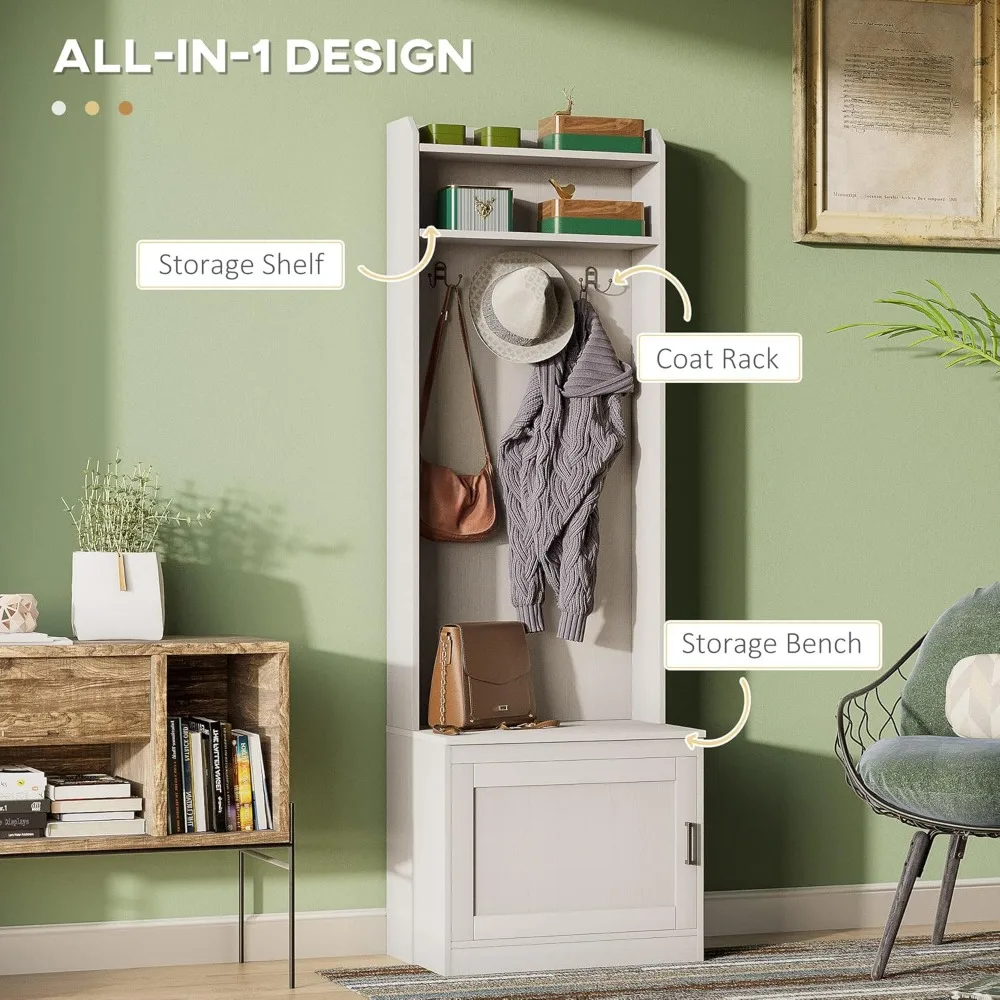 narrow hall tree with shoe storage bench, rustic entryway bench with coat rack, accent coat tree with storage shelves for hallw
