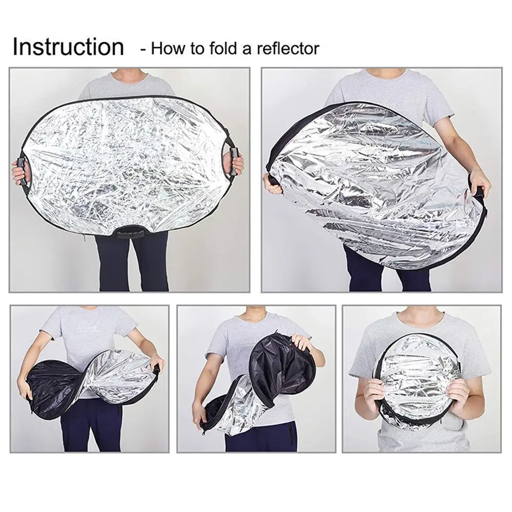 Multi-Disc 5 in 1 Oval Collapsible Reflector Photography Light Diffuser 100x150cm photography reflector
