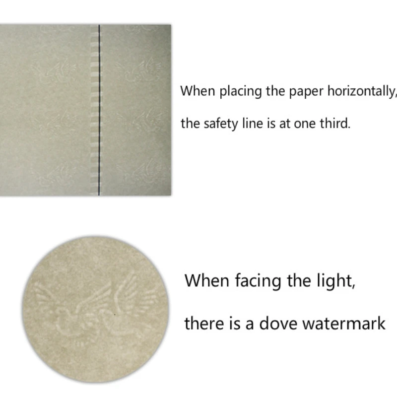 Peace Pigeon Safety Line Watermark Printing Paper A4 120g Manual Contract Certificate Vouchers Special Paper Anti-counterfeiting
