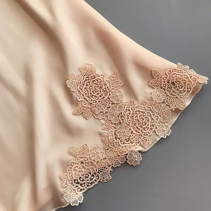 Sexy Pajamas Women's Silk Suspender Nightdress Ladies Spring And Summer Ice Silk Thin Halter Home Service Satin Night Dresses 5
