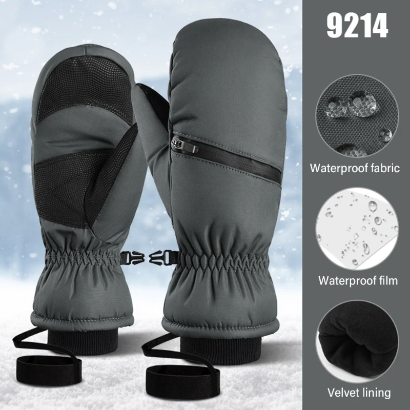 1 Pair Water Resistant Snowboard Mittens Practical Touchscreens Ski Gloves Warm Mittens Gloves Winter Gloves for Men Women 2