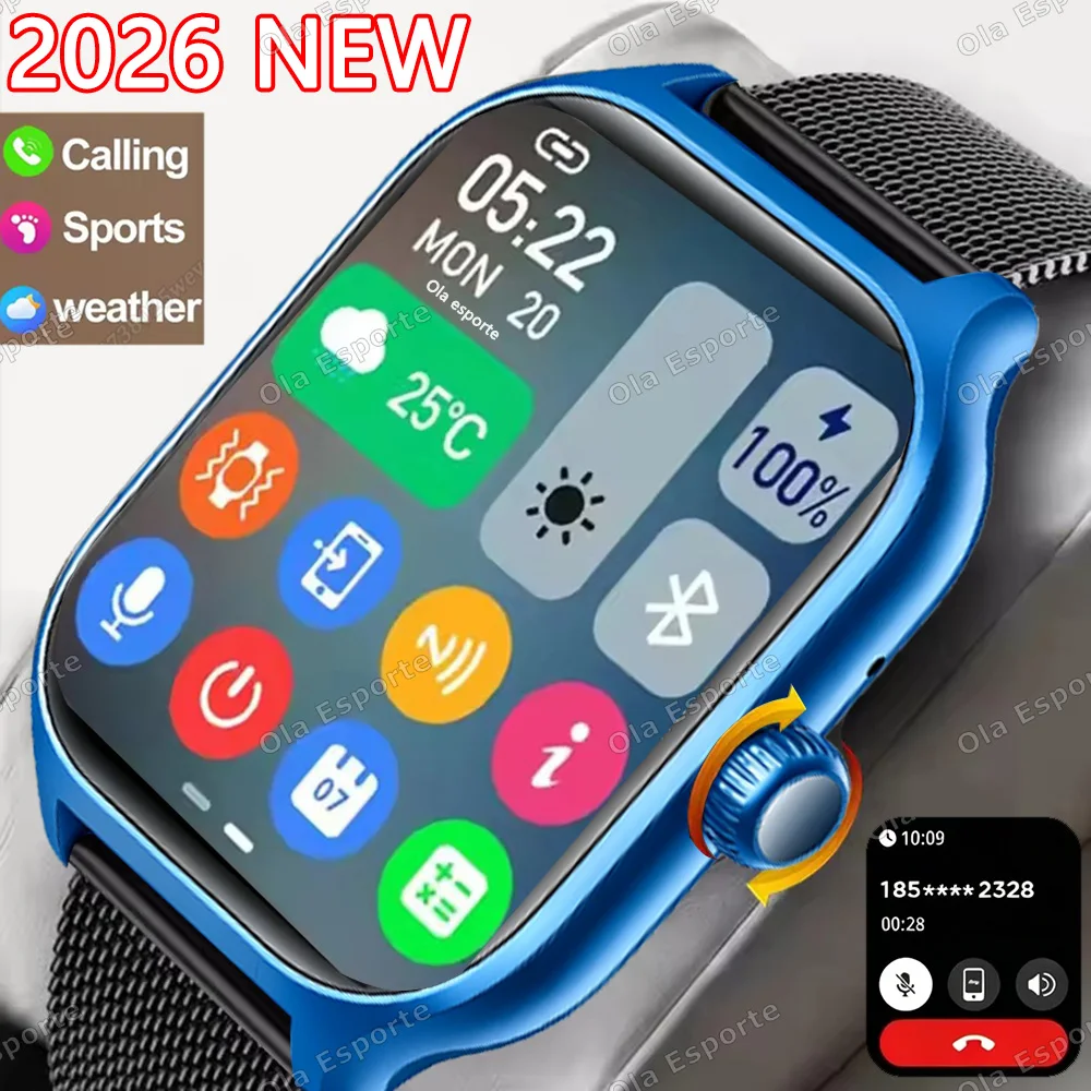 New Sports Smart Watch 1.85" HD Full Touch Screen Fitness Watches Tracker Electronics Bluetooth Call Smartwatch Men Women Gift