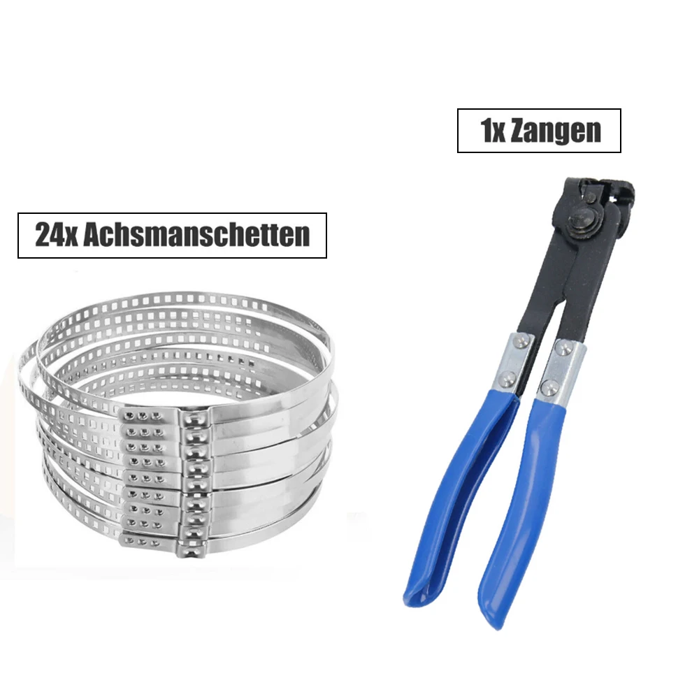 Galvanized adjustable drive hose clamps fuel pipe worm gear size clamp hose clamp pipe 60-124mm set 25 pieces
