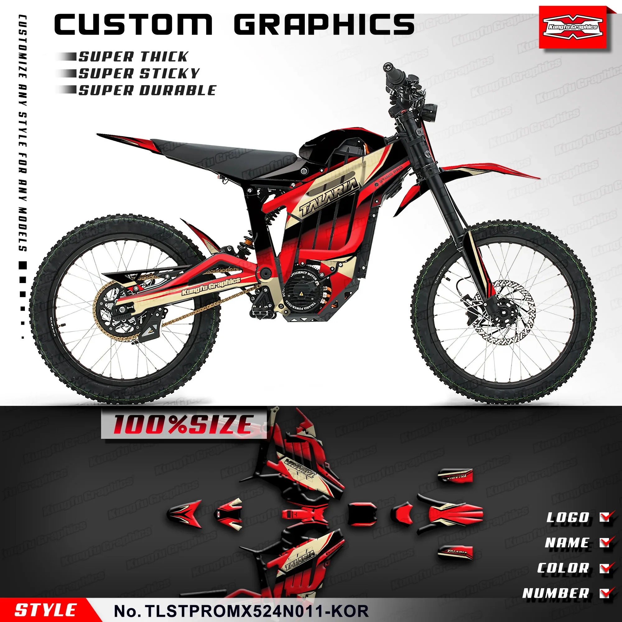 KUNGFU GRAPHICS Graphics Sheet Stickers Complete for TALARIA STING MX5 ...
