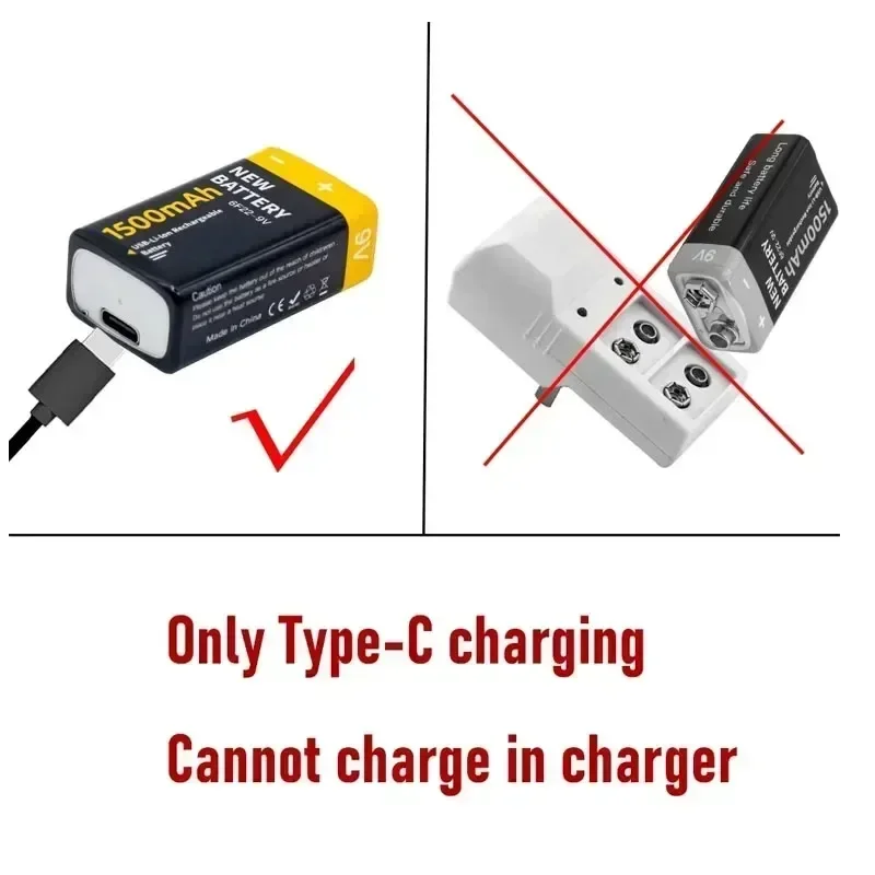 2PC PKCELL 9V Li-ion Rechargeable Battery 1850mWh Type-C Battery 9v USB For Multimeter Microphone Toy Remote Control - 44 - View #12