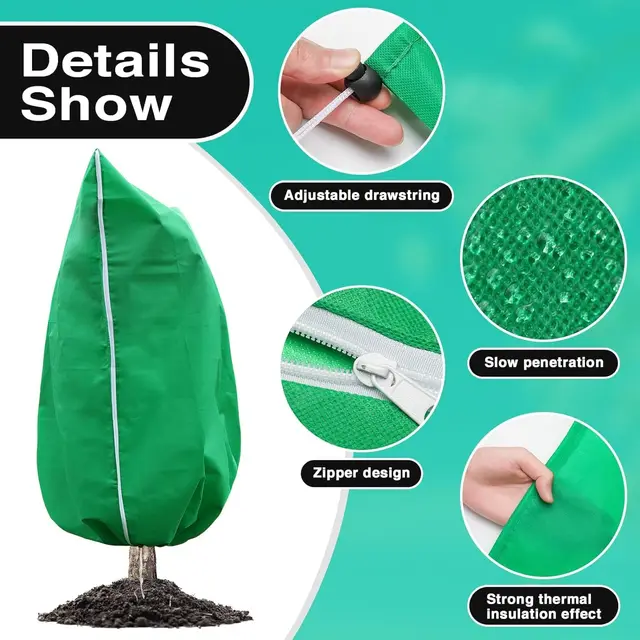 Winter Protection Bag Against Freeze For Plant Cover Garden Plant With Zip Drawstring Breathable 2