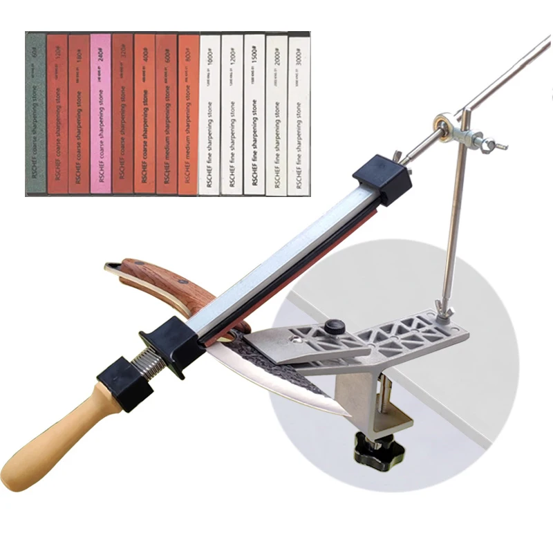 

Fixed Knife Sharpener Professional Sharpening stone Kitchen Sharpening system Angle Honing Diamond Grinder 80-3000# Whetstone
