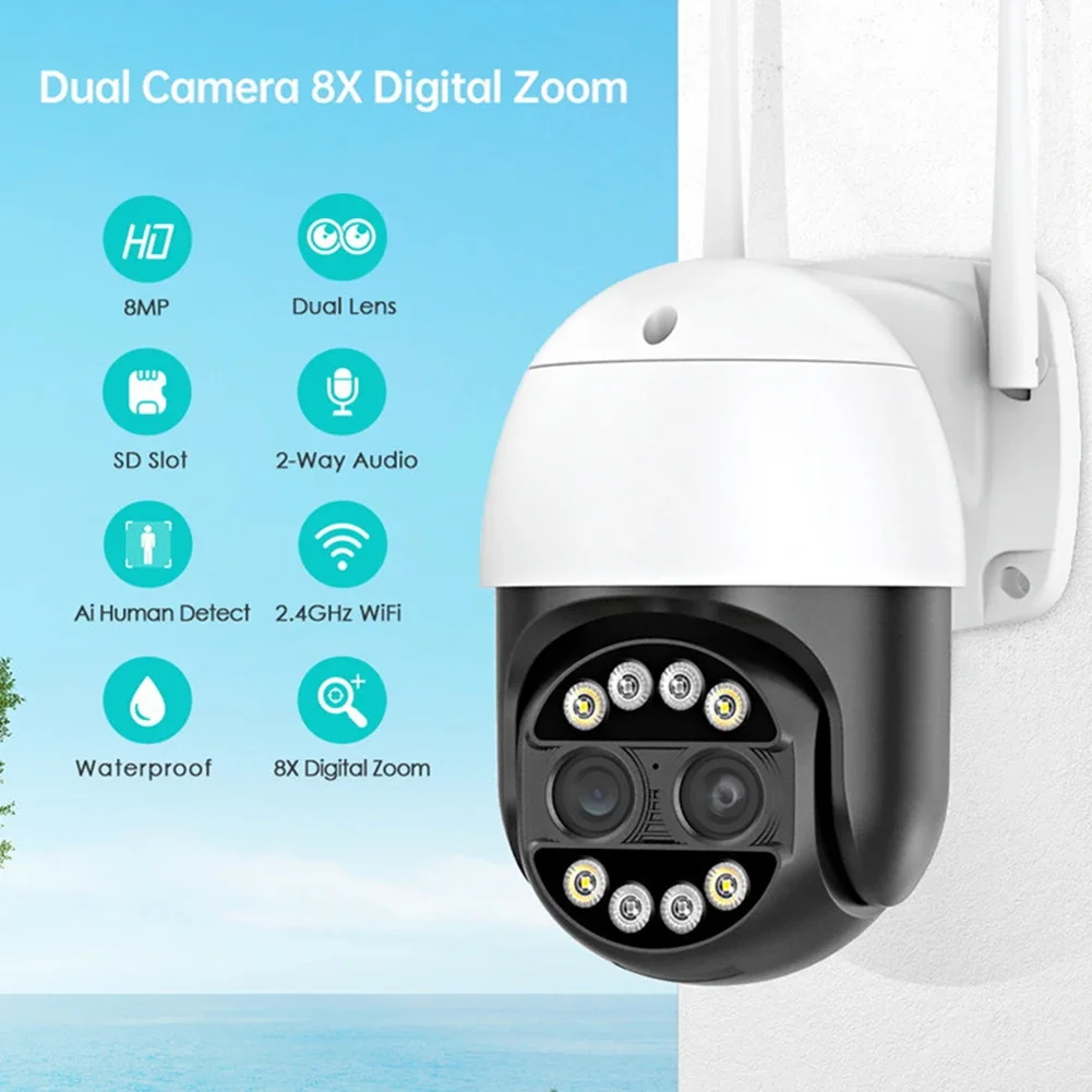 IP66  Ȩ   ī޶,  , 4K ߿ PTZ ī޶,  ƿƮ, 100  , 4/8MP WiFi, 2.8mm, 12mm