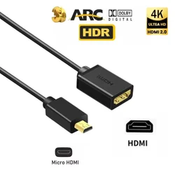 4K 60Hz Micro HDMI to HDMI Adapter Cable (25CM)