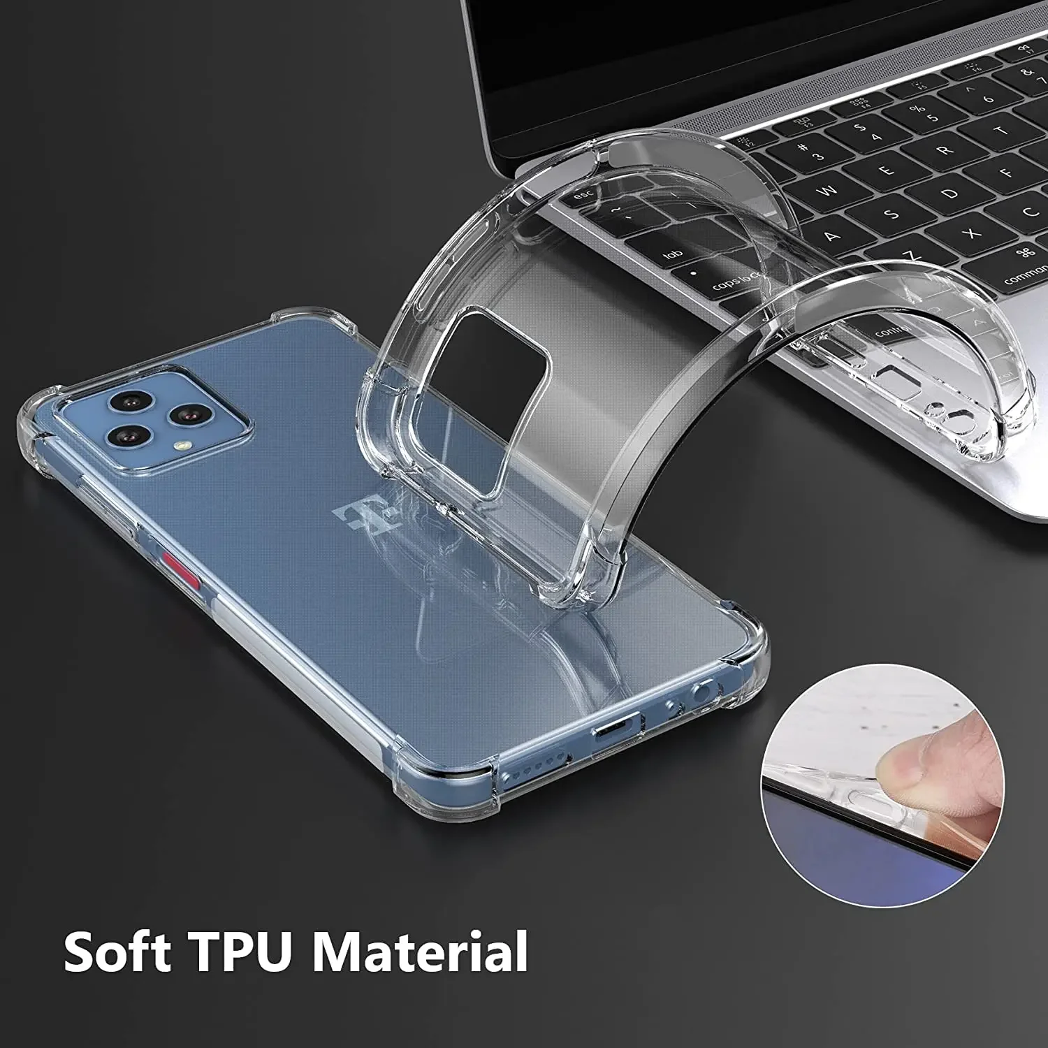 Phone Case Phone Protector Cover Soft TPU Transparent Phone Case TCL T-Mobile Revvl 7 6x 6 Pro T Phone 2 5G Shockproof Airbag Protective Cover