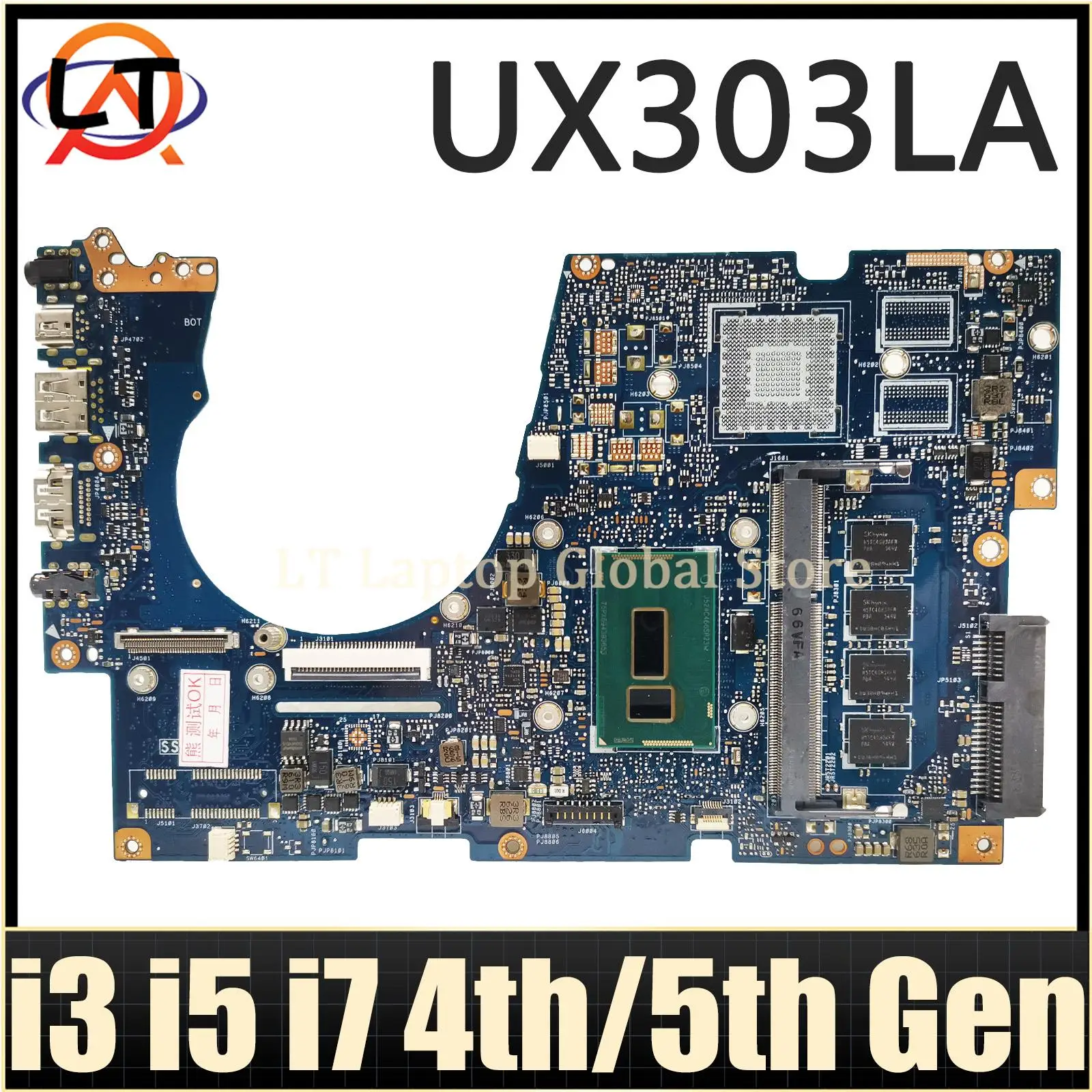 

UX303LA Mainboard For ASUS UX303LN UX303LNB UX303LB U303L RX303L BX303L Laptop Motherboard I3 I5 I7 4th/5th Gen CPU 4G-RAM