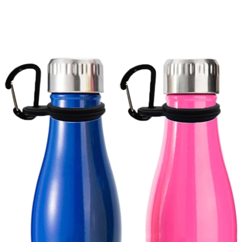 6 Pcs Silicone Water Bottle Buckle with Carabiner Clip Portable Secure Bottle Holder Water Hanging Rings