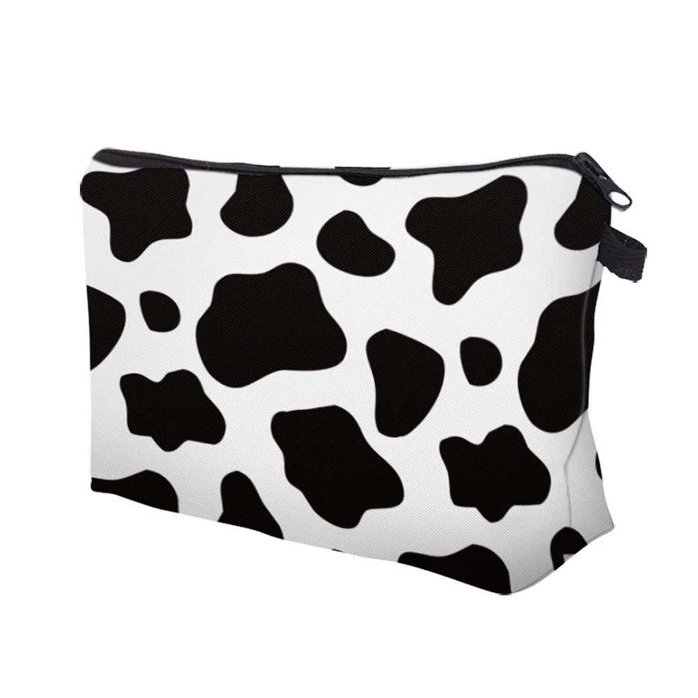 Fashion Make Up Toiletry Bag Portable Cow Print Makeup Case Multifunctional Zipper Organizer for Vacation Camping Party 2