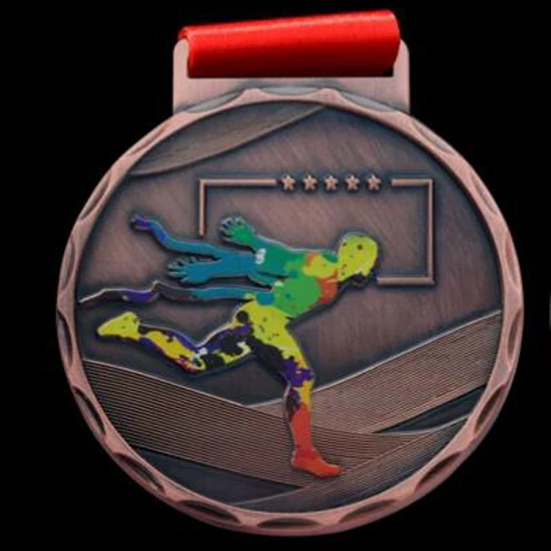 Medaglia di maratona in metallo, personalizzazione creativa, souvenir da competizione di corsa, un premio, decorazione da appendere al collo, 1 pezzo - immagine 3