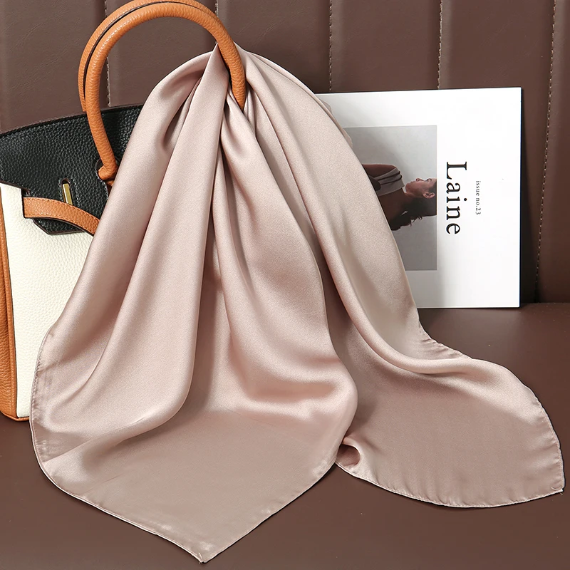 Luxury Silk Square Scarf - 21 Colors 70cm Neck Tie Shawl Womens Hair Bandana  Headscarf
