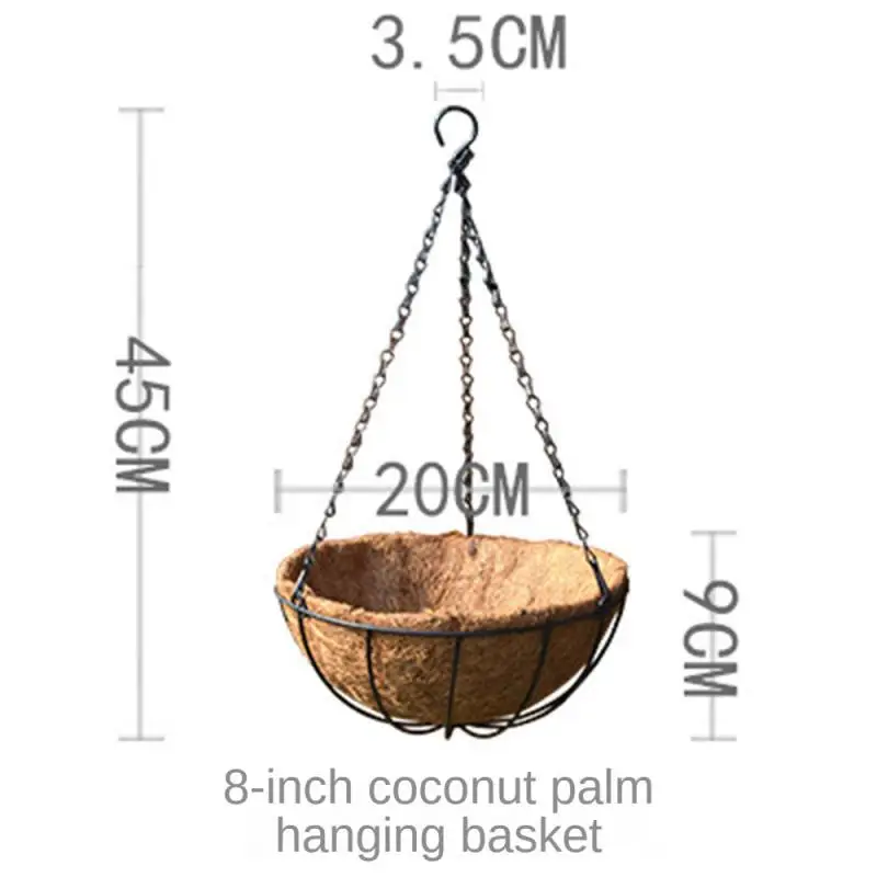 8/10/12/14 Zoll Metall-Hängekorb für Pflanzen, Blumengarten, Pflanzgefäße, runde Draht-Pflanzenhalter, Töpfe für Zuhause, Balkon, Dekoration_voghion.com
