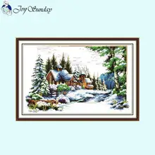  Four Seasons Scenery Series Cross Stitch Embroidery Kits 14CT 16CT 11CT Canvas Printing DMC Thread Sewing DIY Home Decor Crafts 