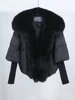 Loose Natural Real Fox Fur Collar Coat Thick New European Fashion White Duck Down Jacket Winter Women Warm Luxury Outerwear 6