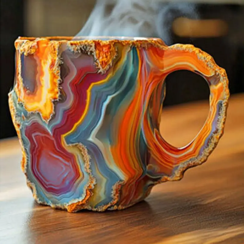 Coffee Cup Water Cup Glass Coffee Mug Ceramic Cup Ceramic Mug Ceramic Coffee Cup Ceramic Drinking Cup Custom Mug Purple Clay Tea Mug Imitation Mineral Crystal Tea Cup Creative Coffee Mug resin Agate Crystal Cup Household Water Housewarming Gift