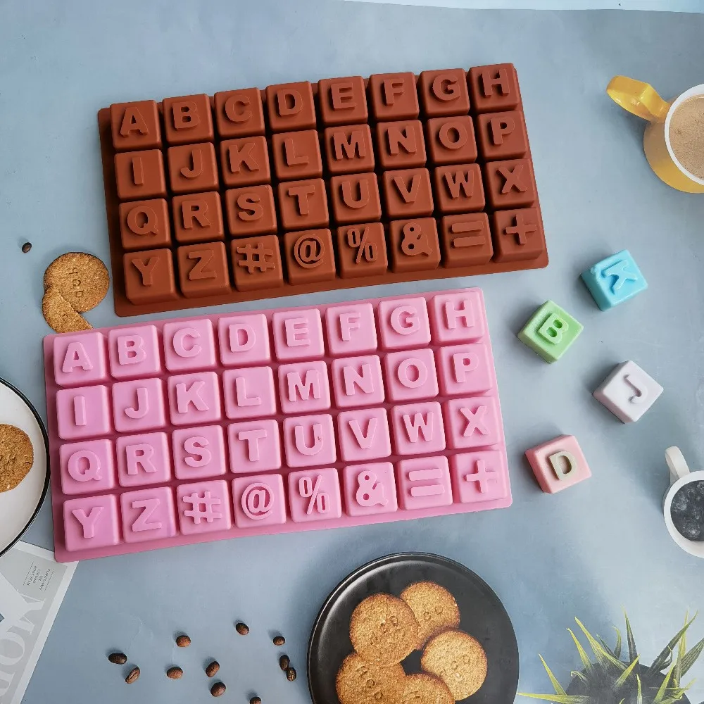 

Square Letter Chocolate Candy Silicone Mold Button Block Cake Decorative Mould Pudding Baking Mold