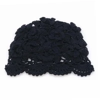 Hand-Knitted Flower Hollow Thin Cap Spring and Summer Lace Breathable Kerchief  Crochet Toe  Cotton Thread Hat Female 2