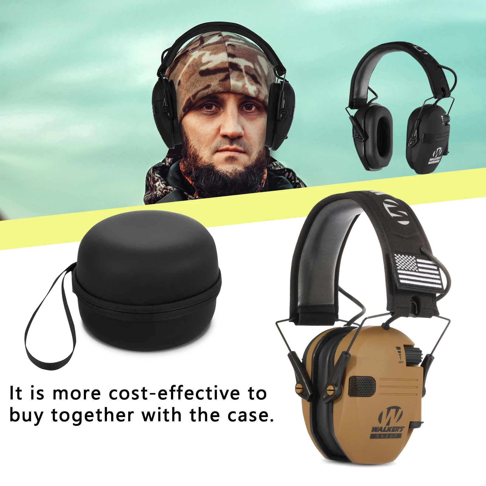 Outdoor Earmuffs Active Headphones for Shooting Electronic Hearing