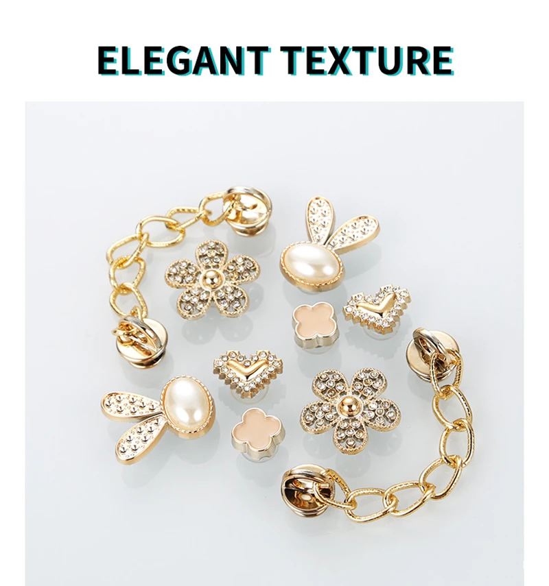 10 Stück modische Schuh-Charms-Schnallen zum Selbermachen, Strass, Blumen, Sandalen, Zubehör, Perlen, Garten, Schuhdekorationen, Sets für Frauen, Geschenke – Detail 6