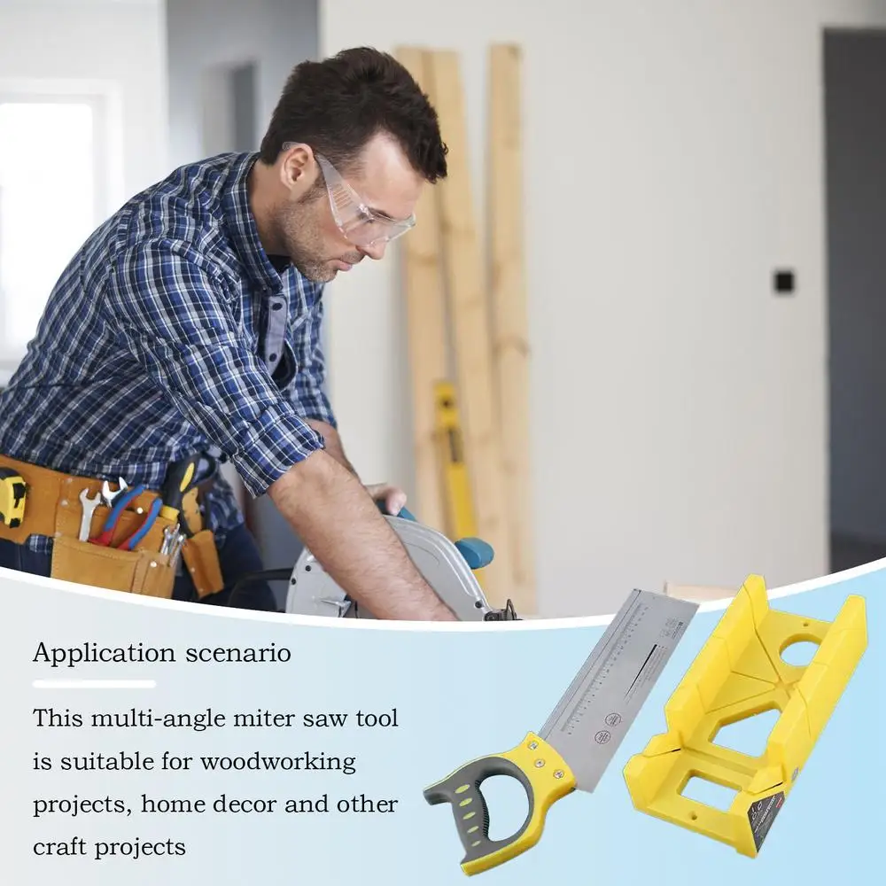 Miter Box And Saw Set Portable Wood Cutter Hand Cutting Saw Multipurpose Angle Cutter Wood Cutting Tool For Woodworking