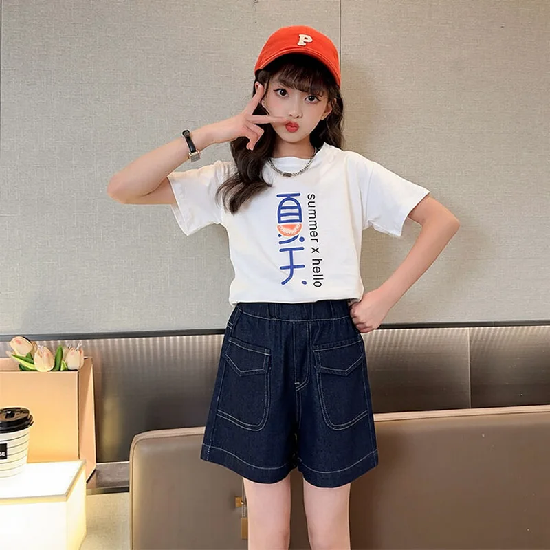 여아용 데님 반바지, 십대 바지, 여아 패션 반바지, 공주 어린이 바지, 짧은 포켓 청바지, 여아 옷, 여름