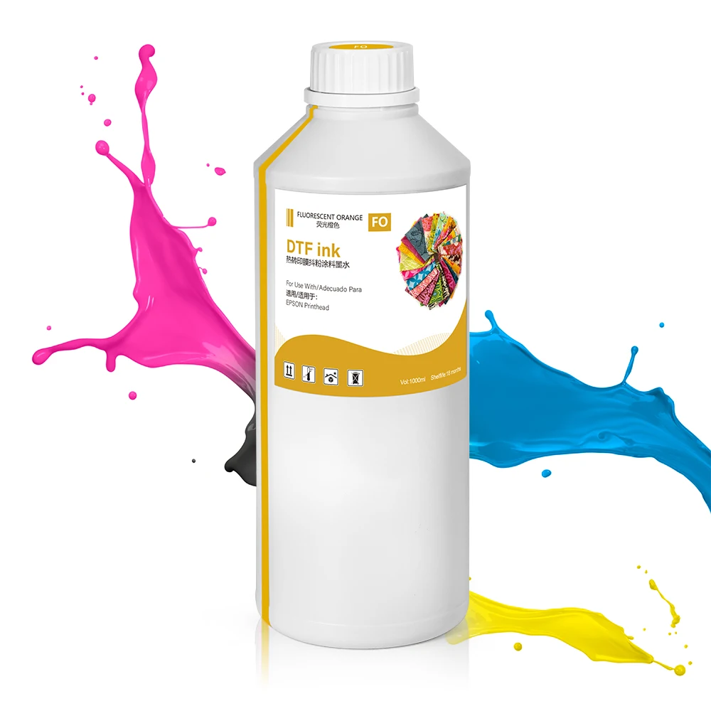 1000 ml fluorescence DTF ink for Epson DX5 DX6 DX7 XP600 4720 I3200 L1800 DTF Printer Neon Fluorescent Color Ink