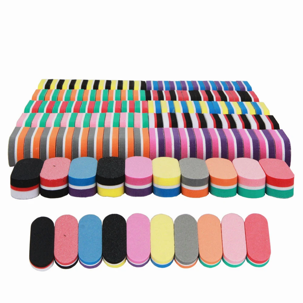 

3PCS New Mini High Elastic Sponge Filing Trimming Polishing Professional Nail File Double Sided Grinding Strip Accessories Tools