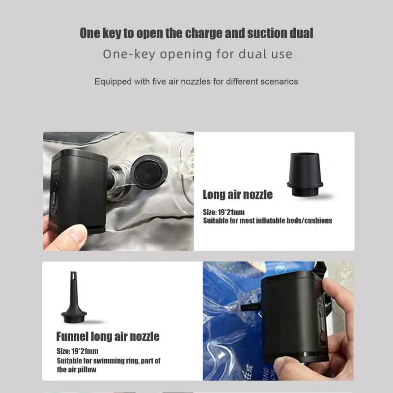 Electric Air Pump Inflator Battery Rechargeable Air Compressor Portable for PVC Boat Mattress Inflatable Swimming Pool Raft Bed air pump