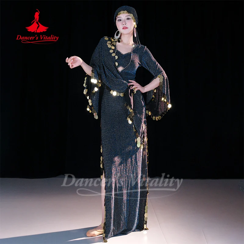 زي الرقص الشرقي للنساء الراقية أنيقة مطرزة رداء عقال حزام 3 قطعة ملابس الرقص الشرقي صيدي شابي بلدي