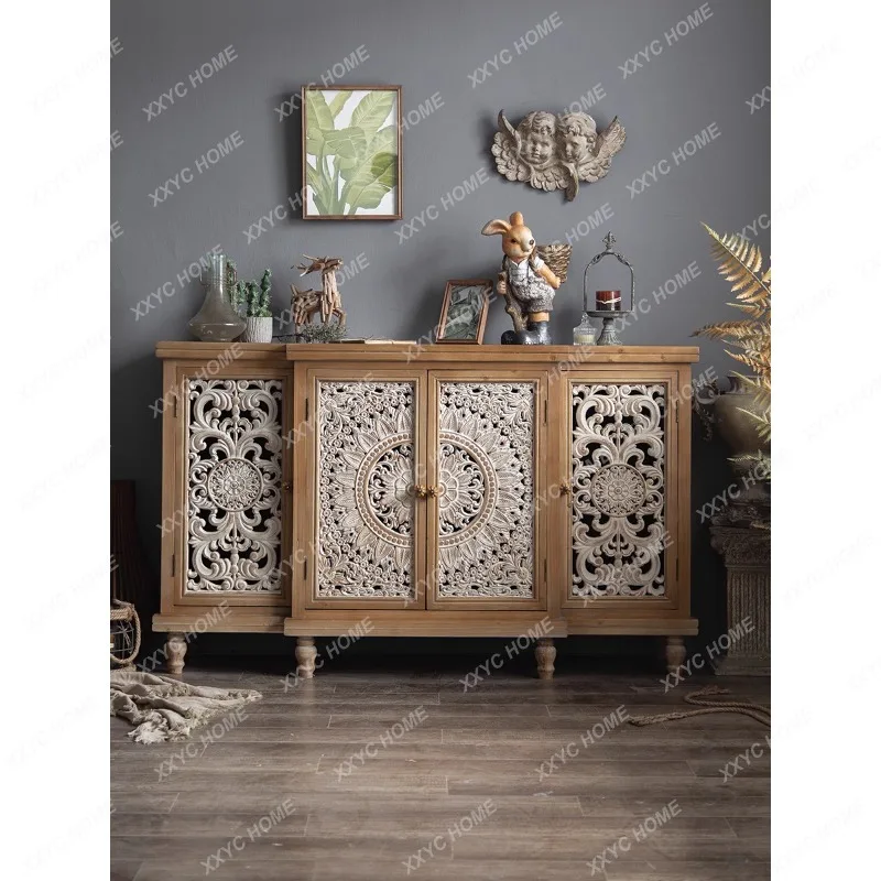 

American-Style Retro French-Style Five-Bucket Tea and Chinese-Style Storage Shoe Cabinet